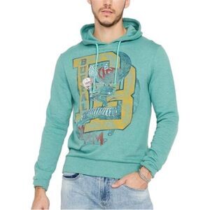 🐍 Buffalo David Bitton Men’s XL Green Hoodie – Snake & Skull Graphic 💀